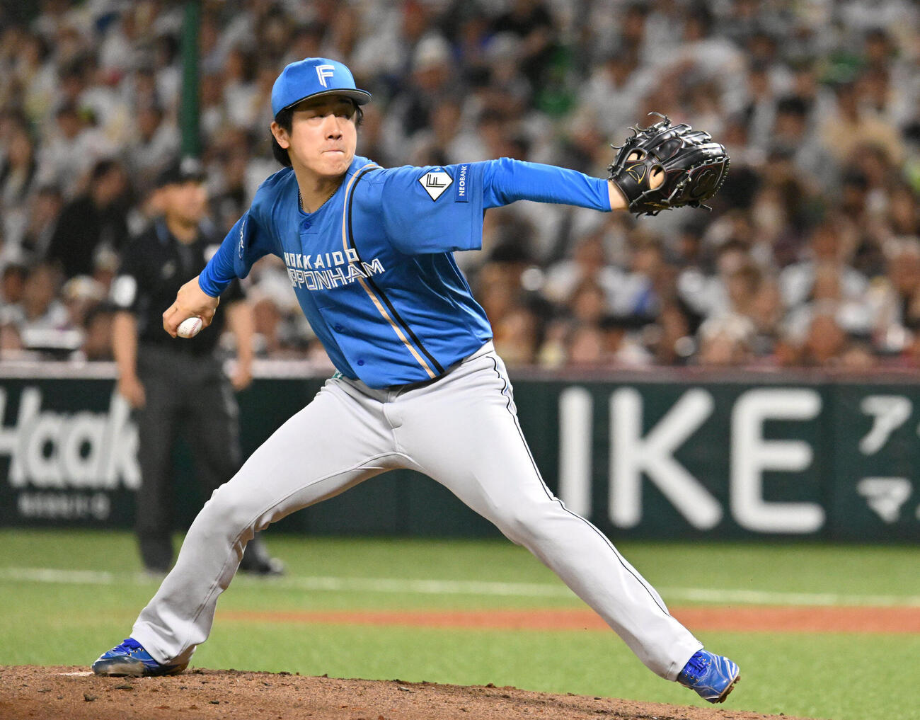ソフトバンク対日本ハム　日本ハム先発の北山亘基（撮影・林敢治）