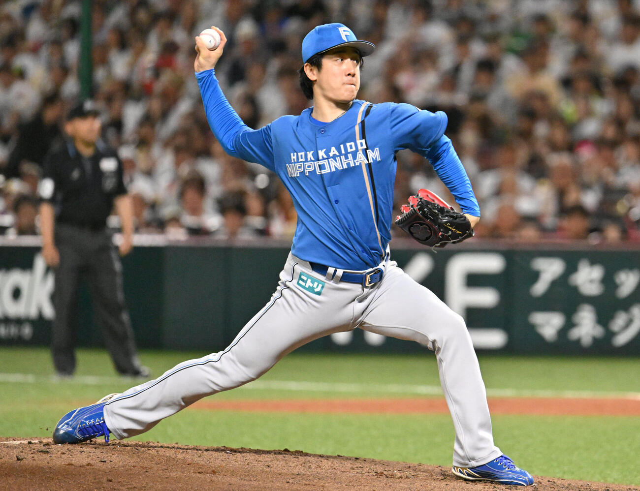 ソフトバンク対日本ハム　日本ハム先発の北山亘基（撮影・林敢治）