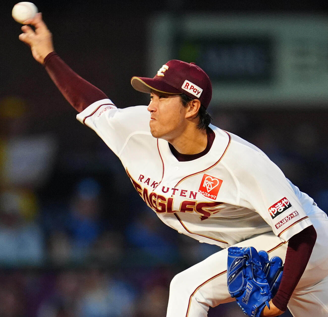 楽天対西武　楽天先発の岸（撮影・清水貴仁）