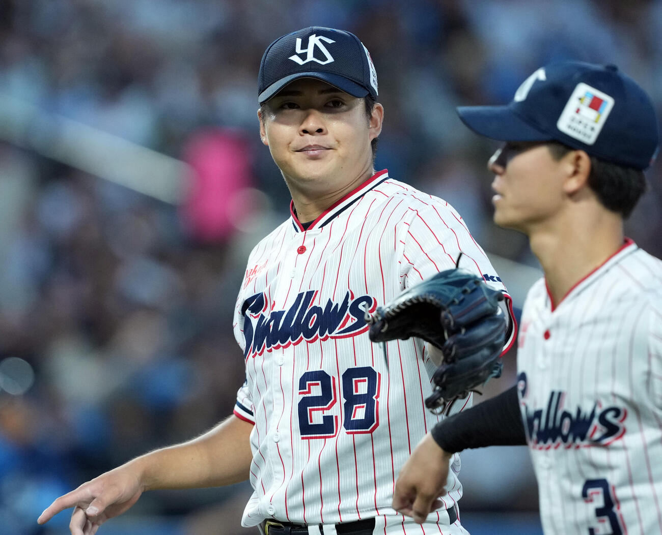 ヤクルト対西武　4回表、無失点に抑えたヤクルトの先発松本健吾（撮影・たえ見朱実）＝2026年5月26日
