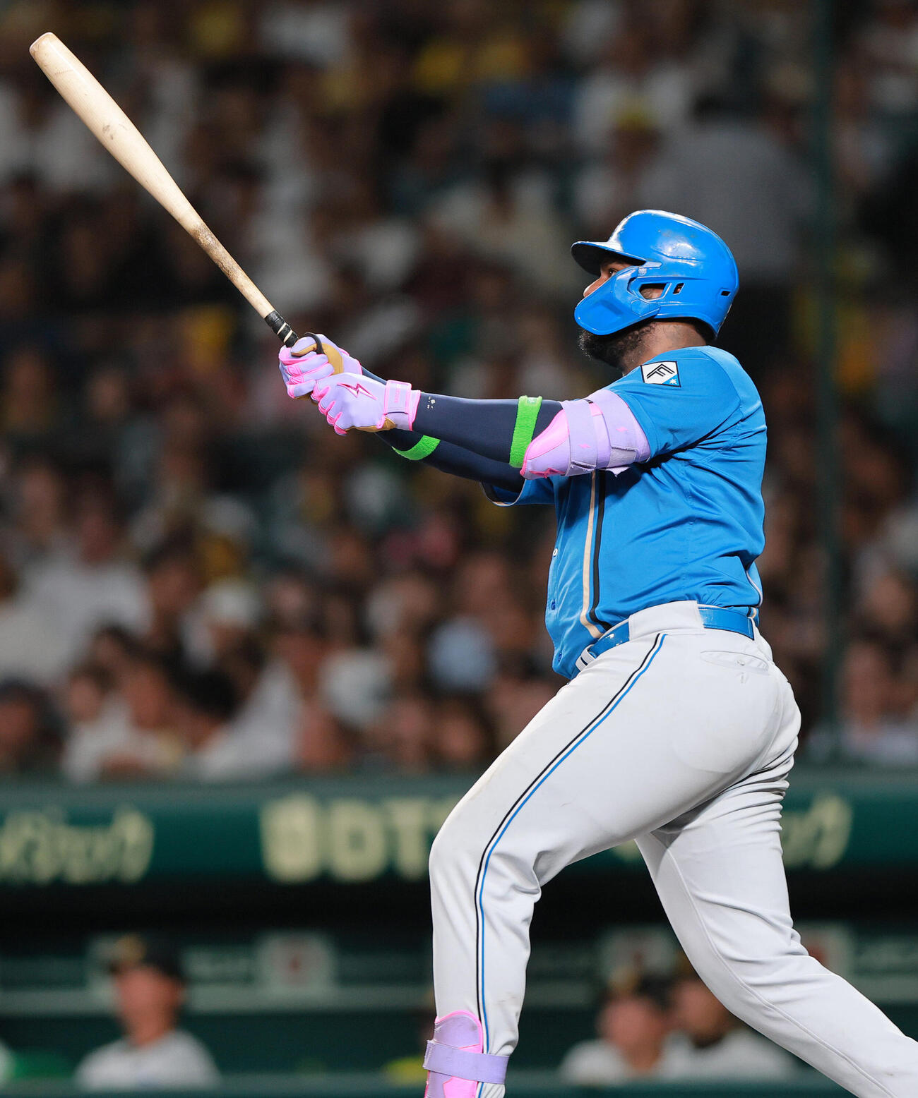 セ・パ交流戦　阪神対日本ハム1回戦　阪神対日本ハム　6回表日本ハム1死、フランミル・レイエスはソロ本塁打を放つ（撮影・上山淳一）＝2026年5月26日