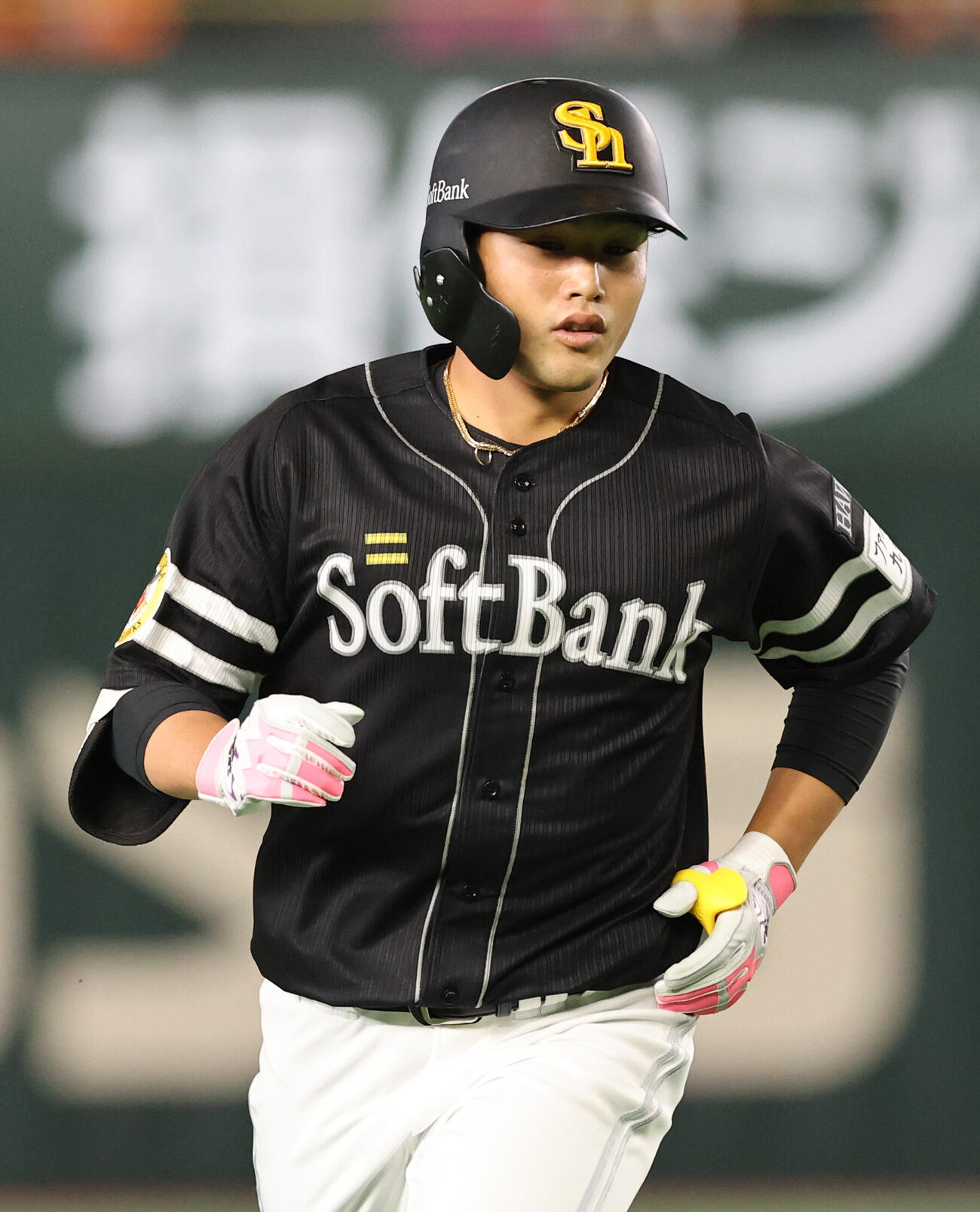 巨人対ソフトバンク　3回表ソフトバンク1死、本塁打を放つ山本恵大（撮影・野上伸悟）＝2026年5月26日