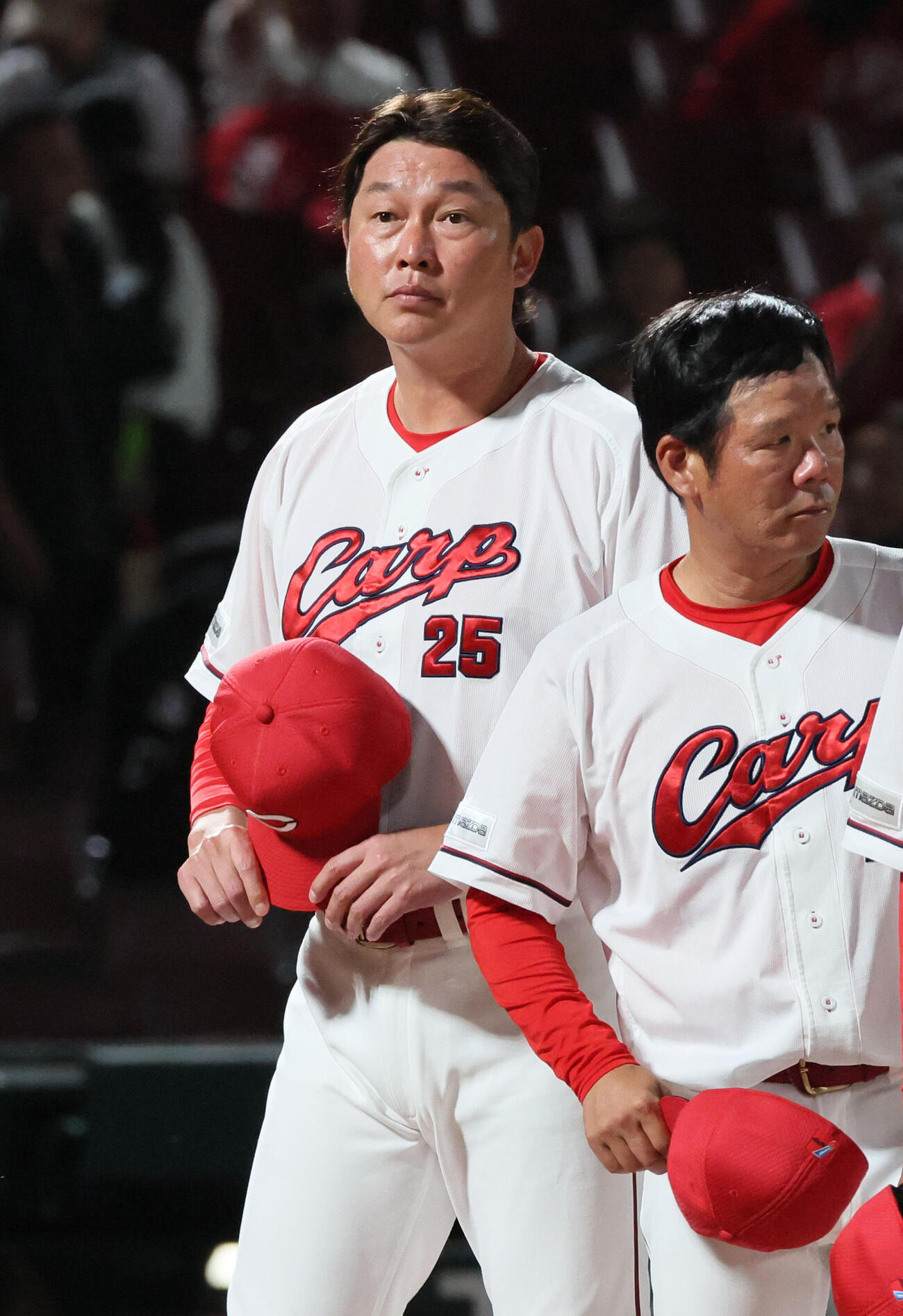 広島対ロッテ　ロッテに敗れた広島新井貴浩監督（撮影・加藤孝規）