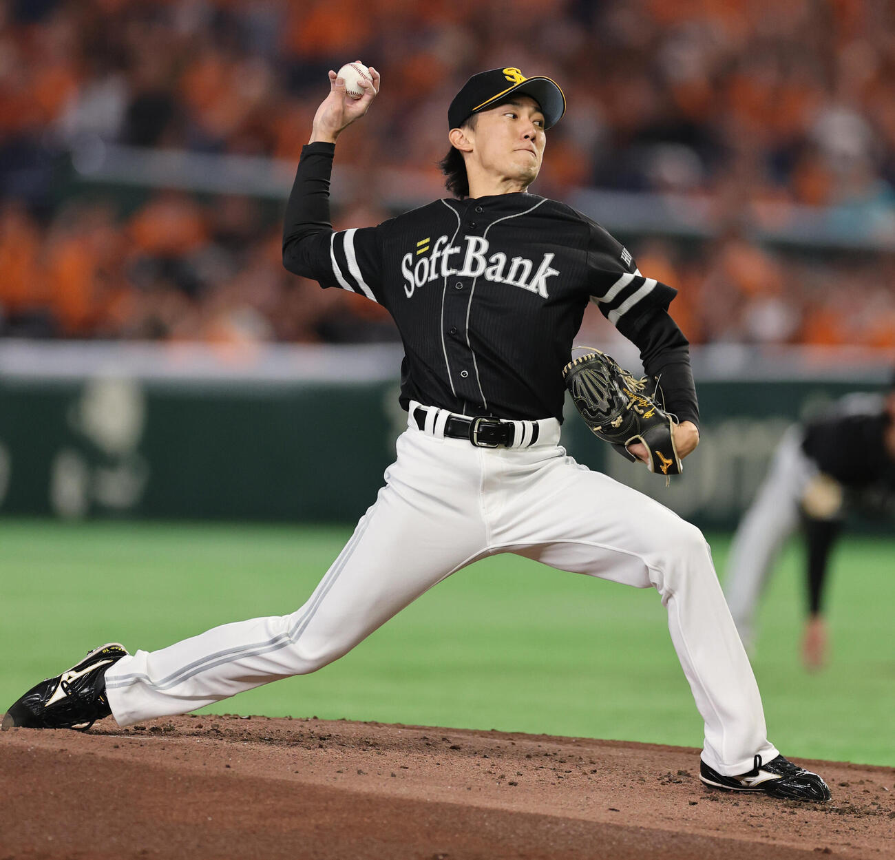 巨人対ソフトバンク　ソフトバンク先発の大津亮介（撮影・野上伸悟）
