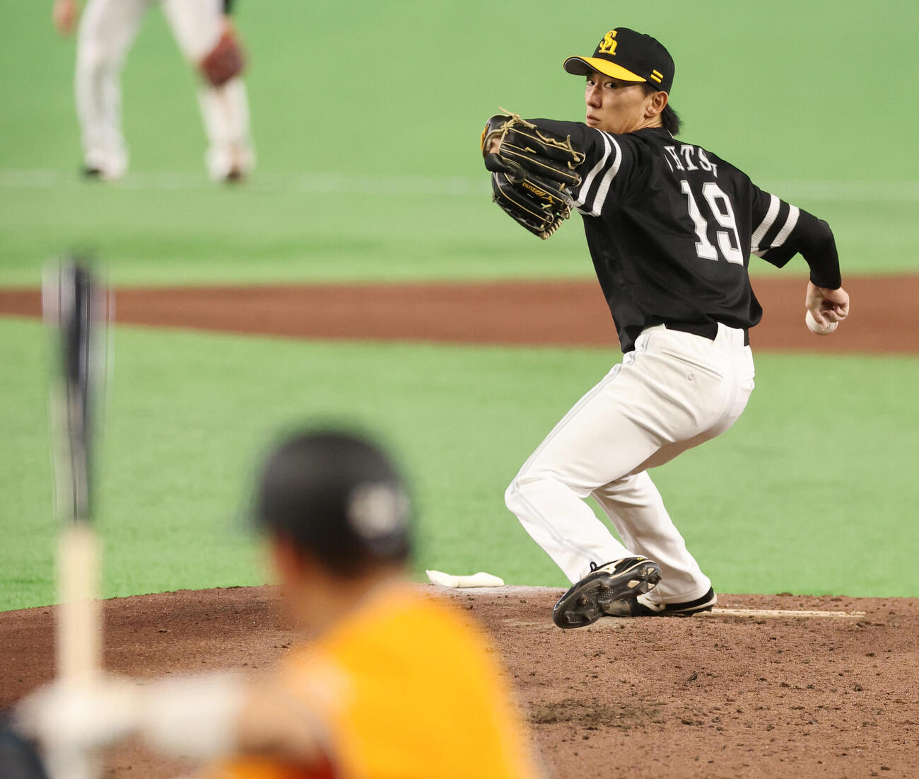 巨人対ソフトバンク　ソフトバンク先発の大津亮介（撮影・野上伸悟）
