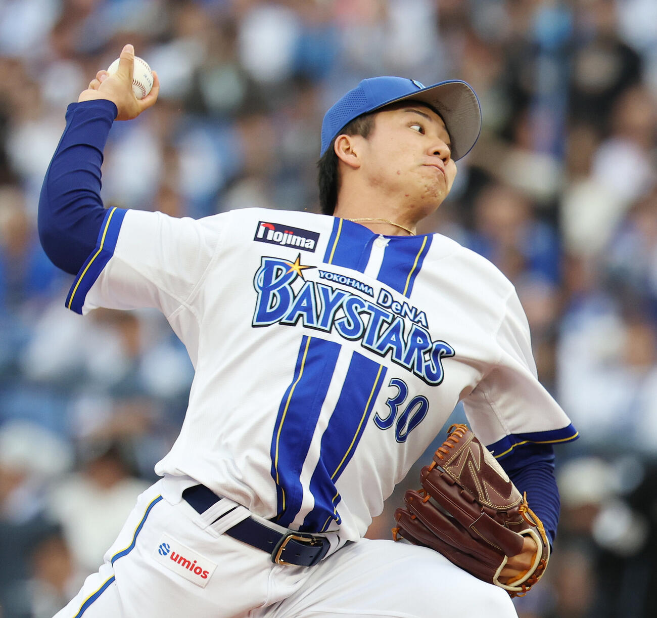 DeNA対オリックス　DeNA先発の篠木健太郎（撮影・宮地輝）