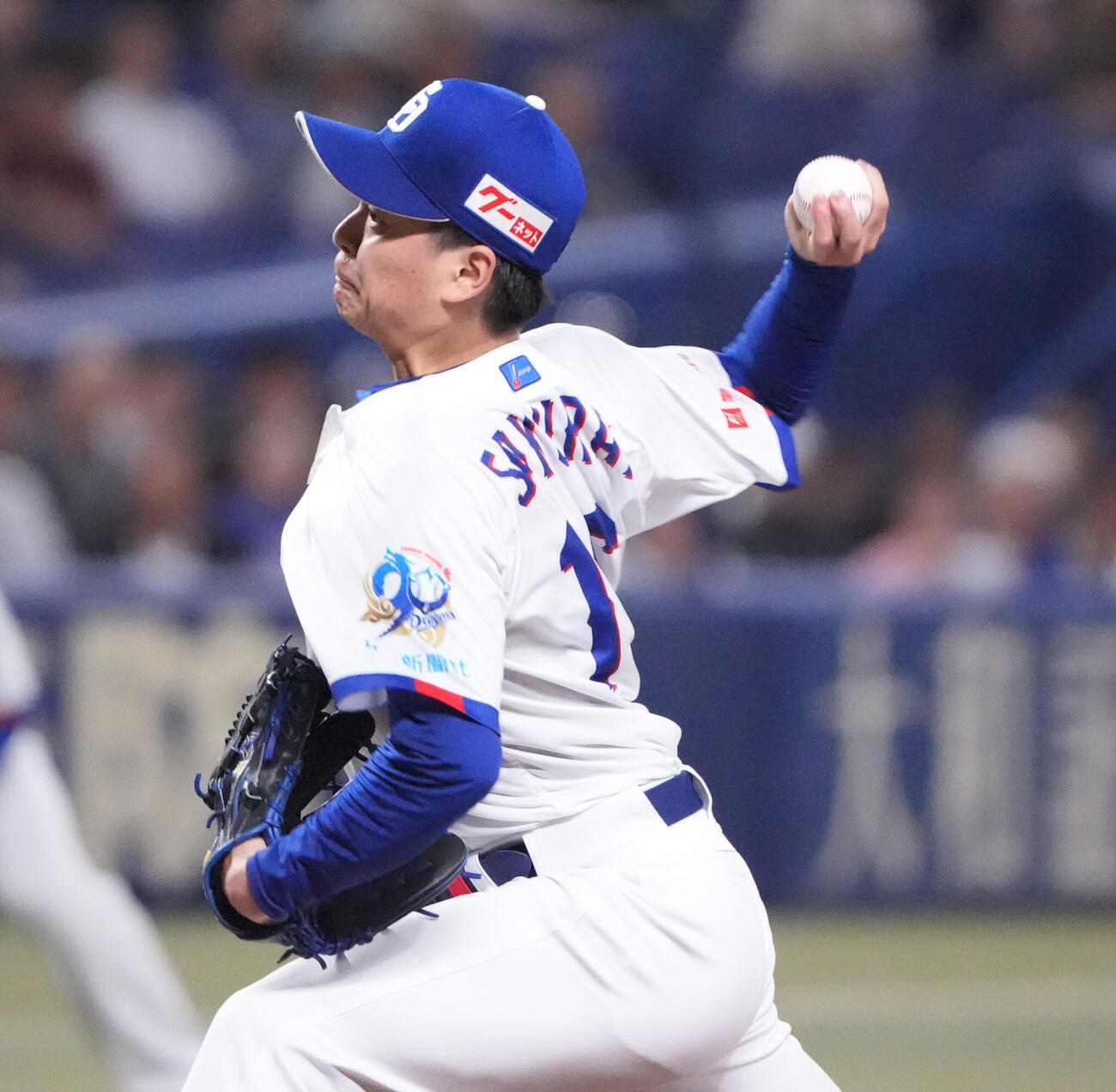 プロ野球交流戦中日対楽天　1回表、登板する中日先発の桜井頼之介（撮影・森本幸一）