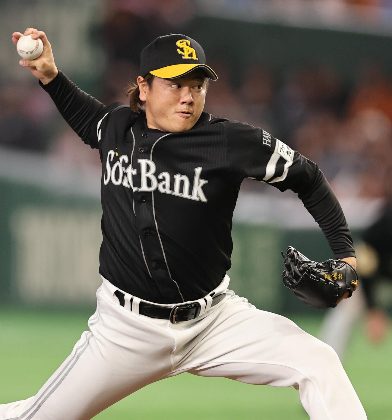 巨人対ソフトバンク　力投するソフトバンク津森宥紀（撮影・野上伸悟）