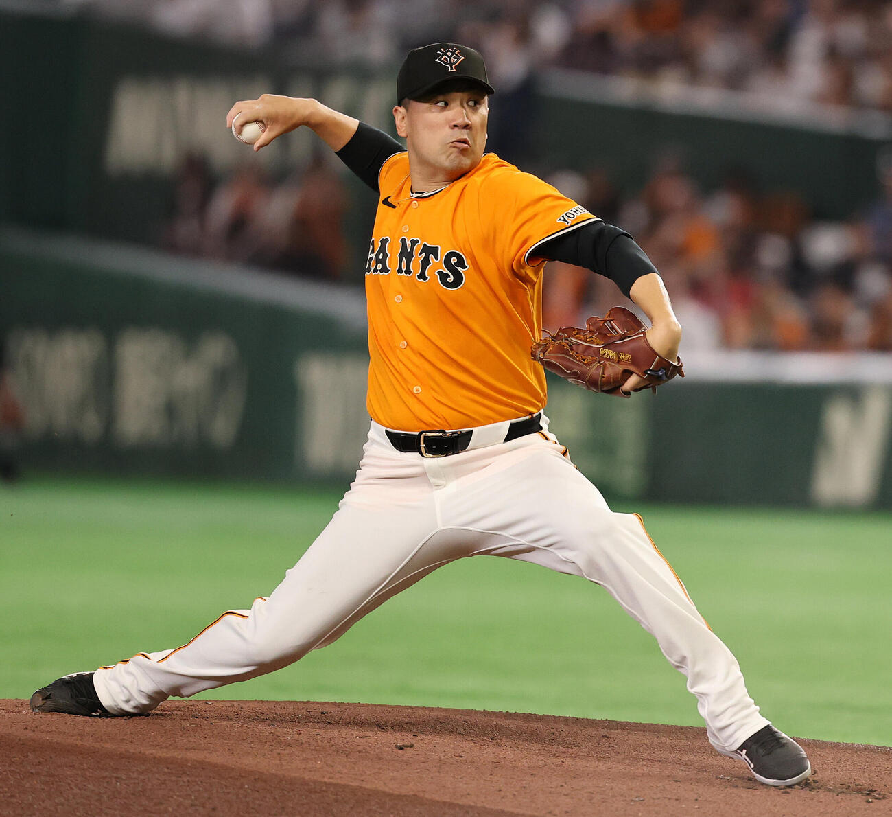 巨人対ソフトバンク　巨人先発の田中将大（撮影・野上伸悟）