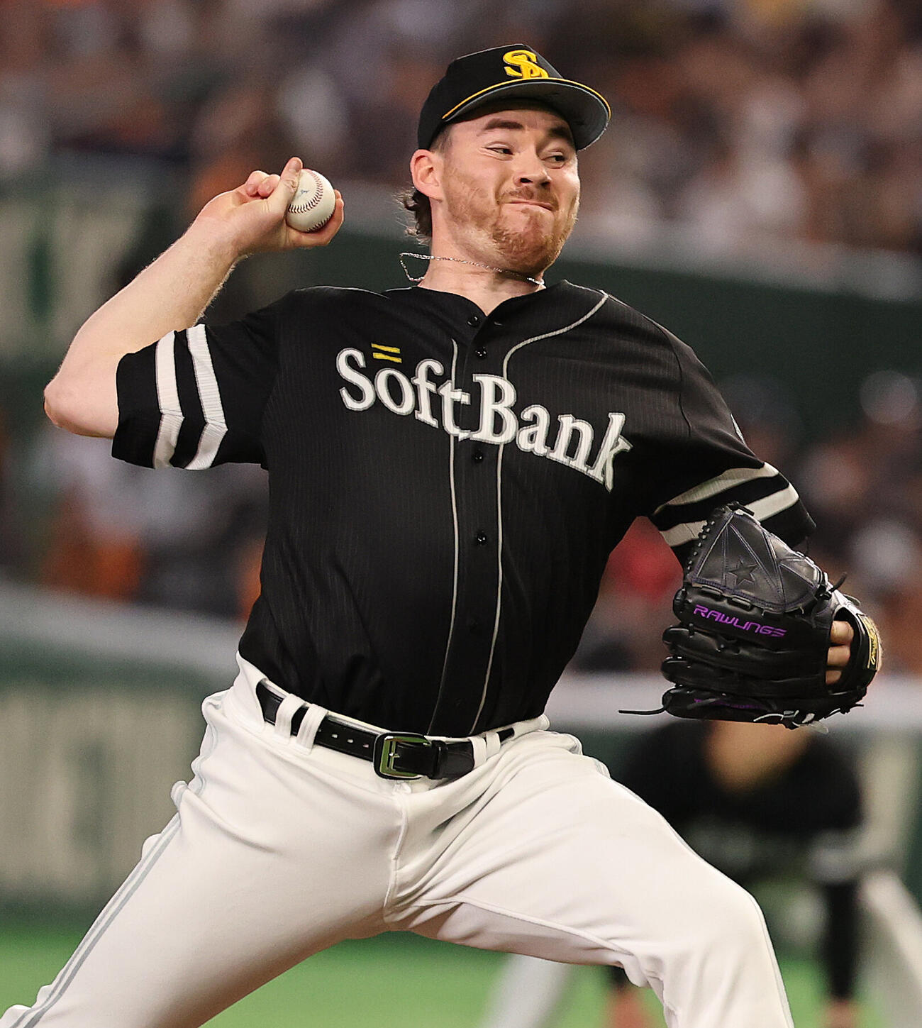 巨人対ソフトバンク　ソフトバンク先発のカーター・スチュワート・ジュニア（撮影・野上伸悟）