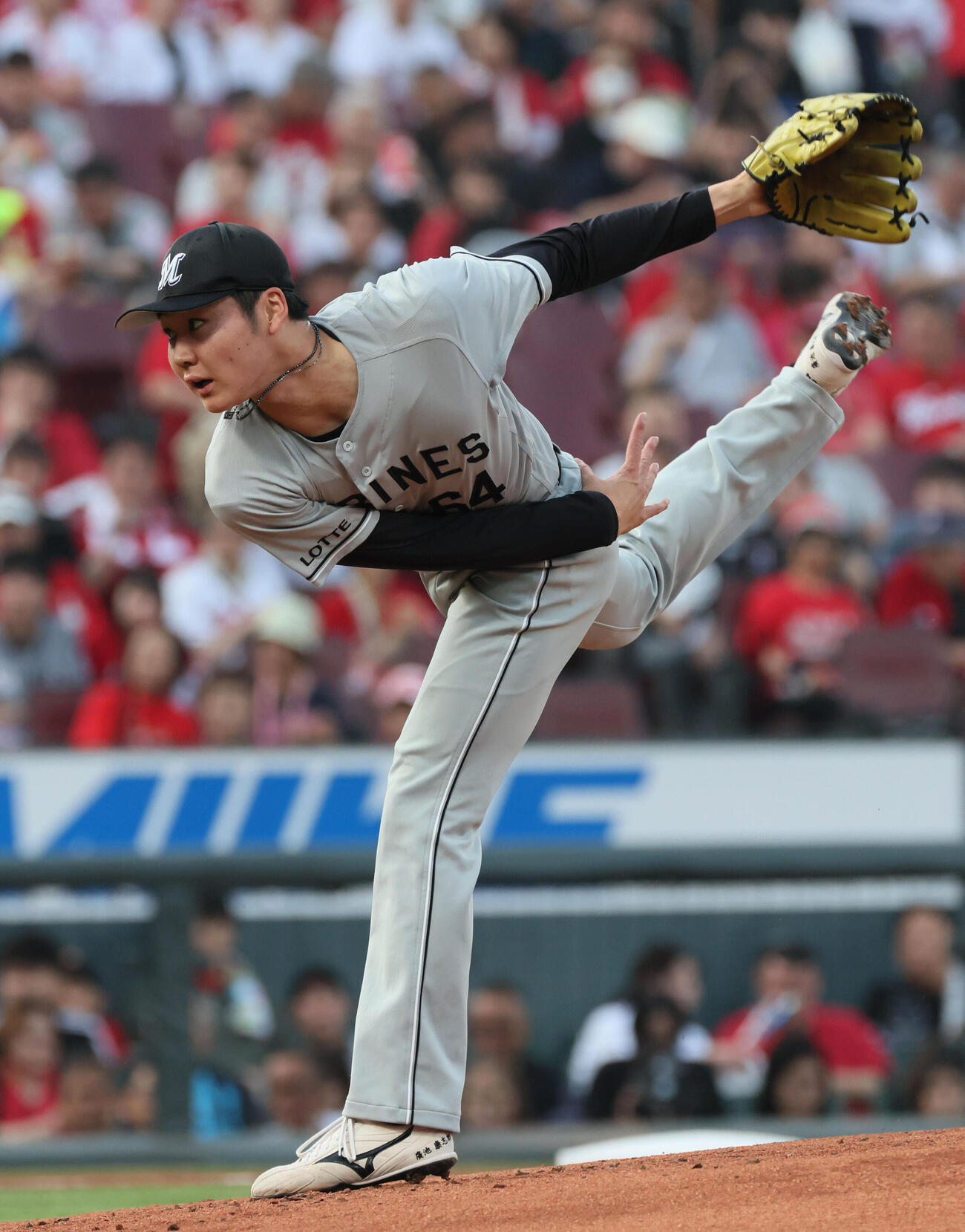 広島対ロッテ　ロッテ洗髪の広池康志郎（撮影・加藤孝規）