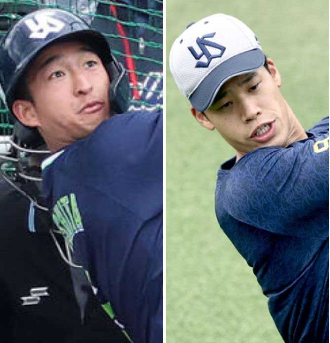 左からヤクルト松下歩叶、塩見泰隆