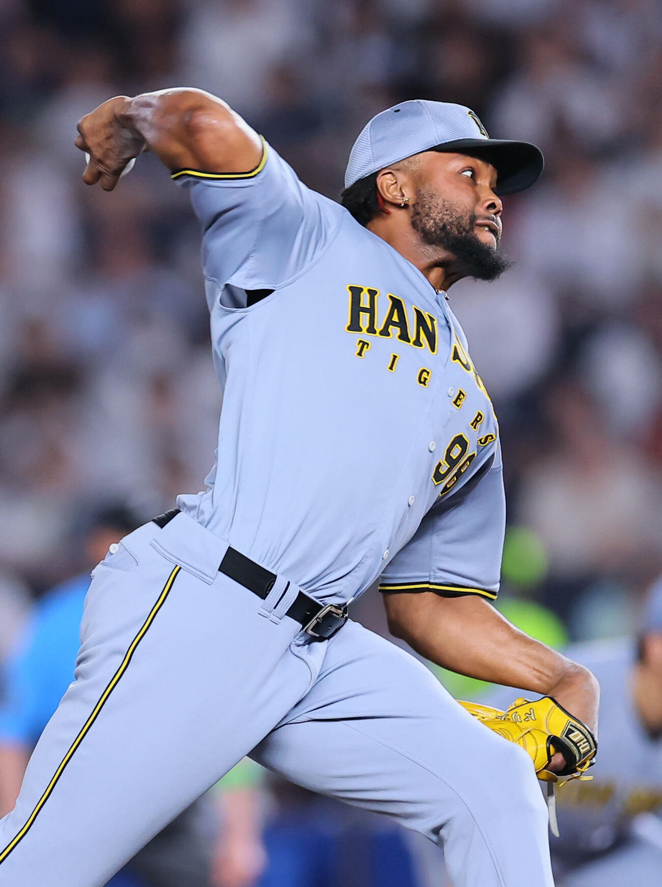 ロッテ対阪神　9回、2番手で登板した阪神ラファエル・ドリス（撮影・藤尾明華）