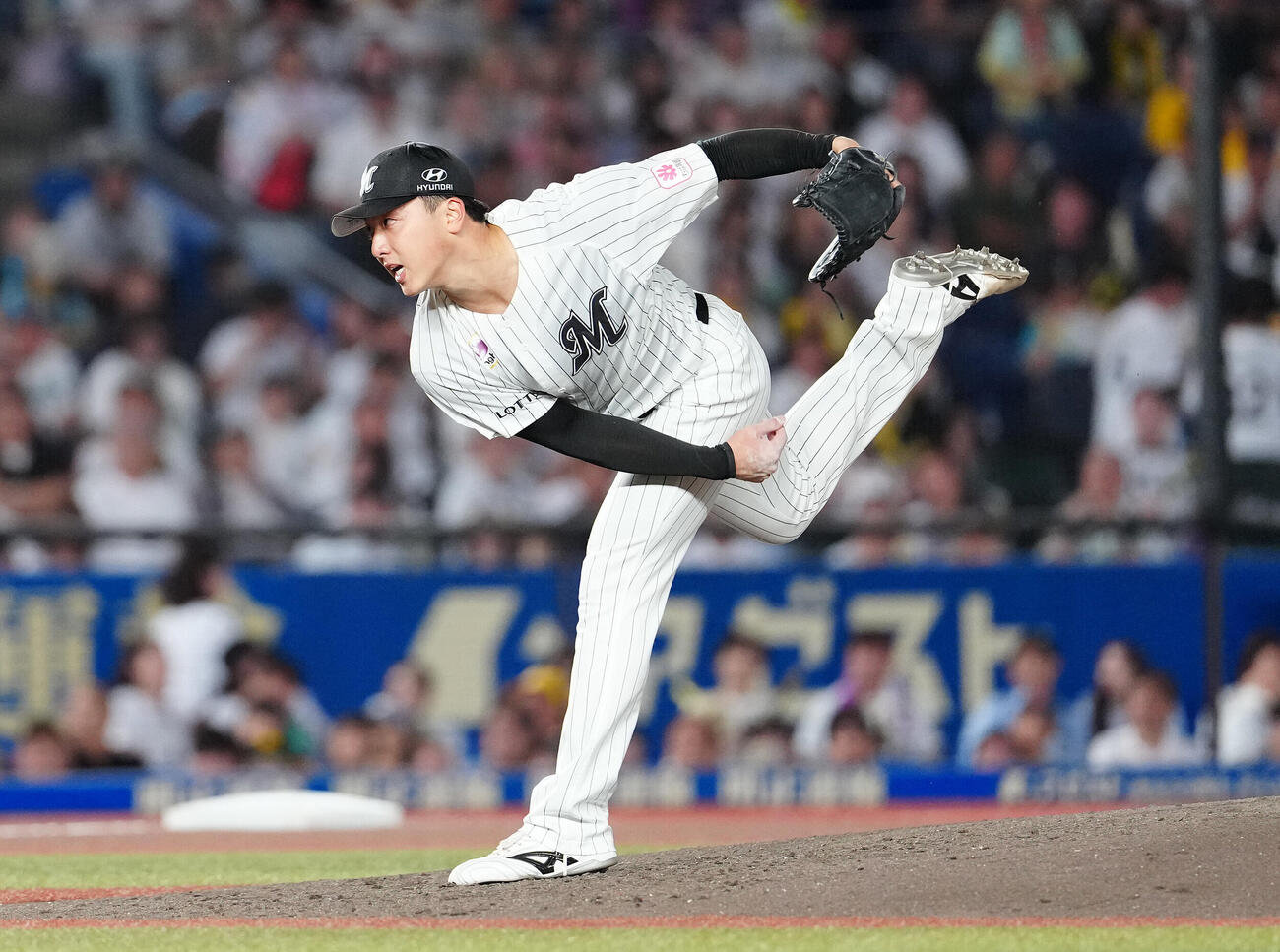 ロッテ対阪神　先発し力投するロッテ田中晴也（撮影・鈴木みどり）