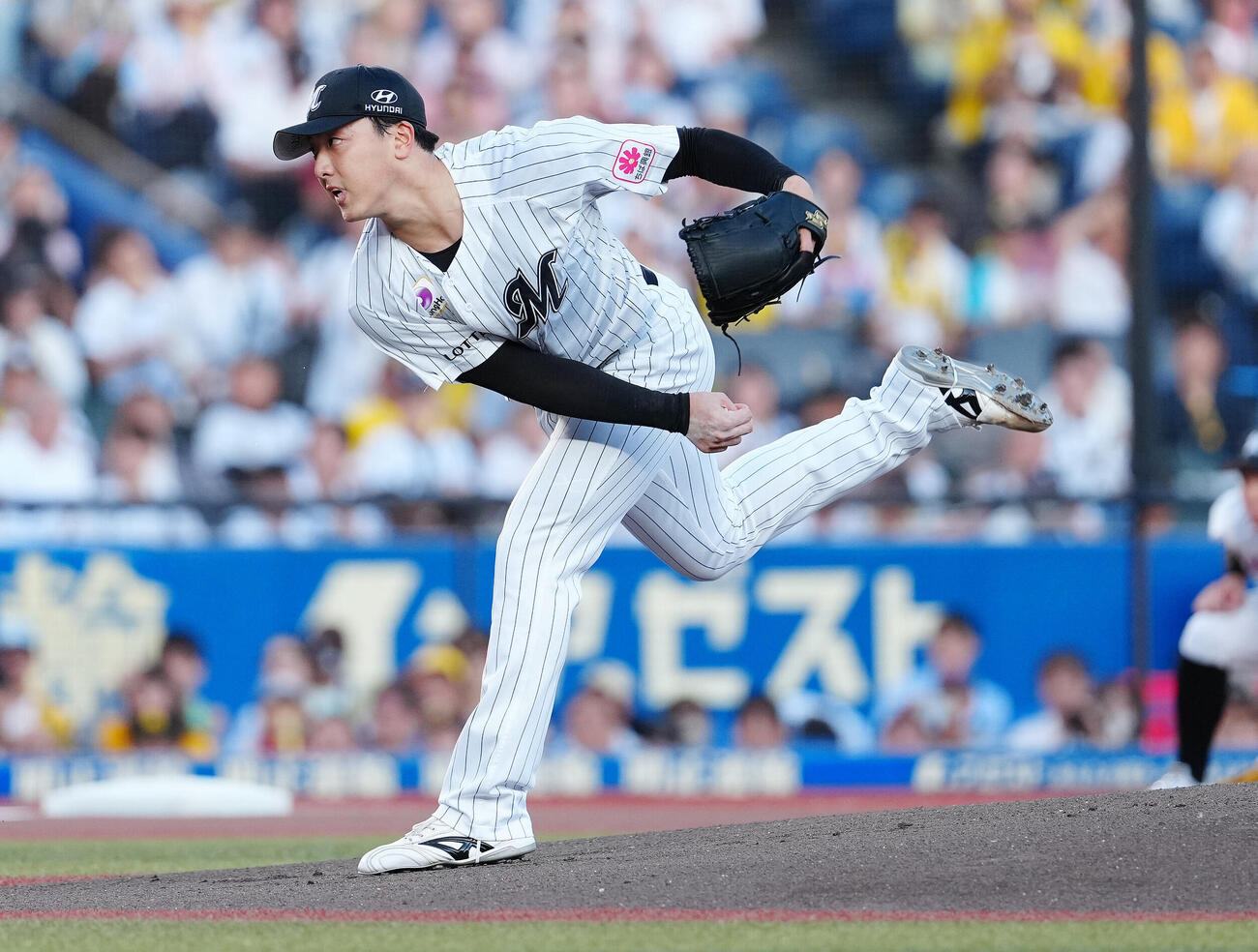ロッテ対阪神　力投するロッテ先発の田中晴也（撮影・鈴木みどり）