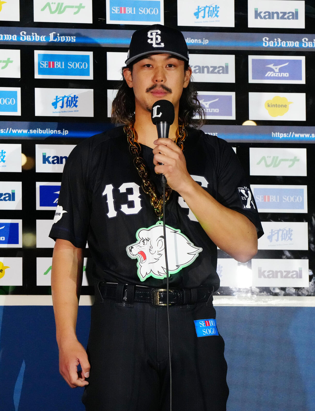 交流戦　西武対DeNA　試合後、お立ち台に上がる西武高橋光成（撮影・江口和貴）＝2026年5月29日