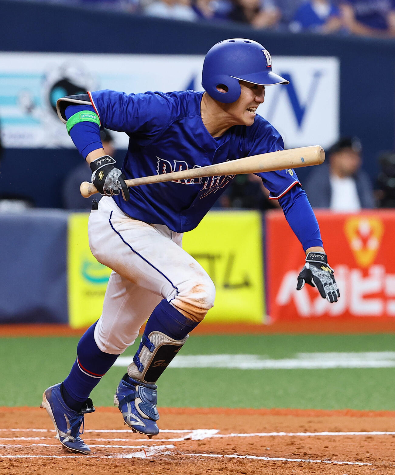 オリックス対中日　8回表中日1死二塁、尾田剛樹はプロ初安打を放つ（撮影・上田博志）