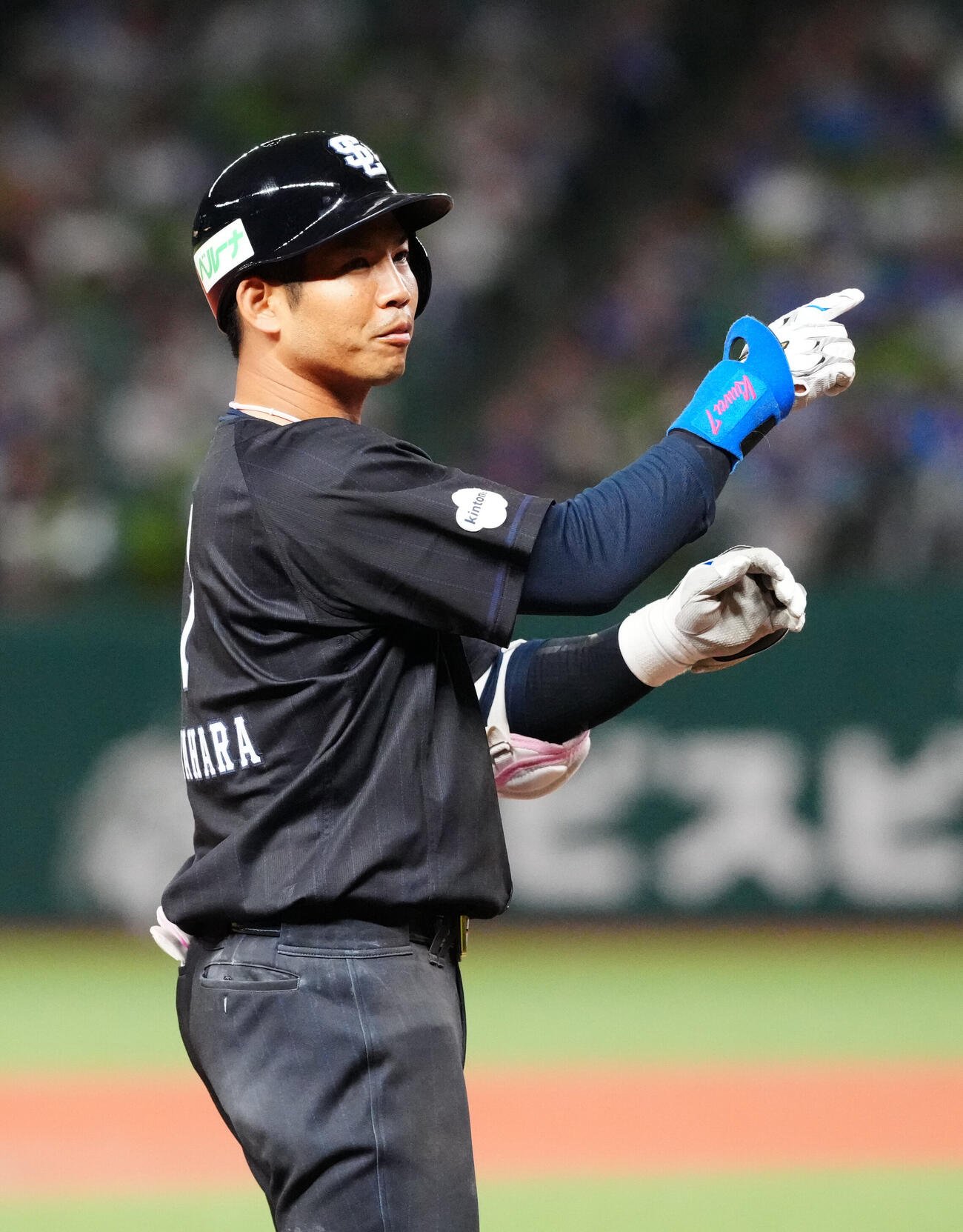 交流戦　西武対DeNA 3回裏西武無死一塁、適時三塁打を放った桑原将志（撮影・江口和貴）