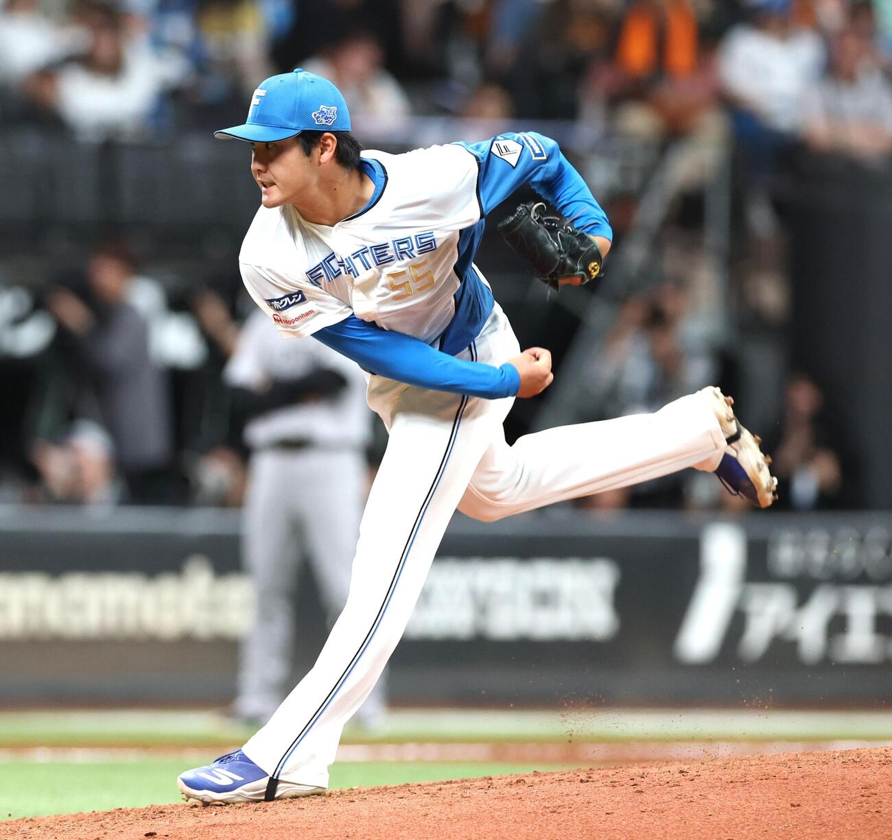 日本ハム対巨人　7回から登板し力投する日本ハム菊地大稀（撮影・黒川智章）＝2026年5月29日