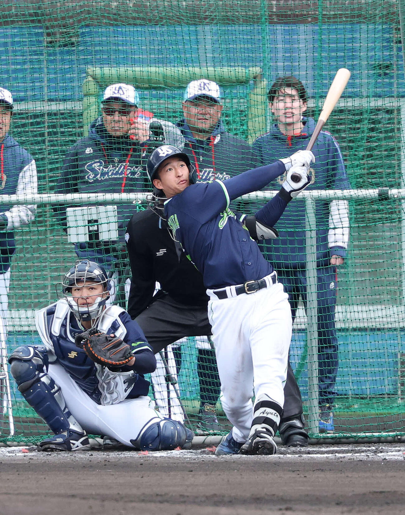ヤクルトのドラフト1位ルーキー松下歩叶（2026年撮影）　