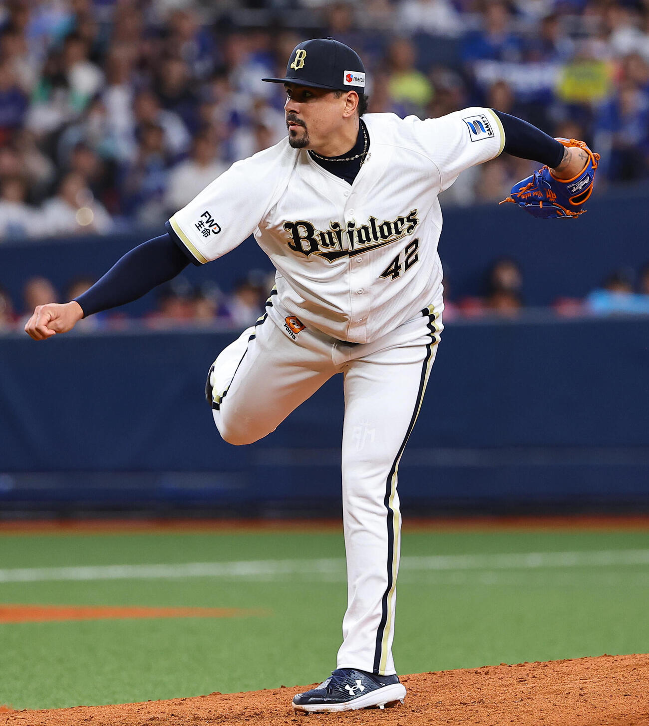 オリックス対中日　オリックス4番手のアンドレス・マチャド（撮影・上田博志）