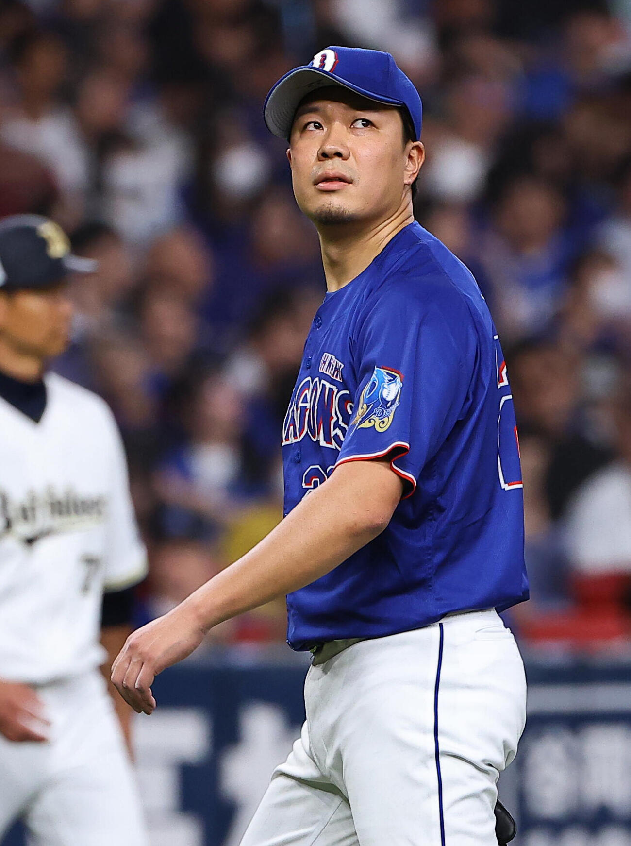 オリックス対中日　6回裏オリックス2死二塁、大野雄大は山中稜真の適時打で追加点を許す（撮影・上田博志）