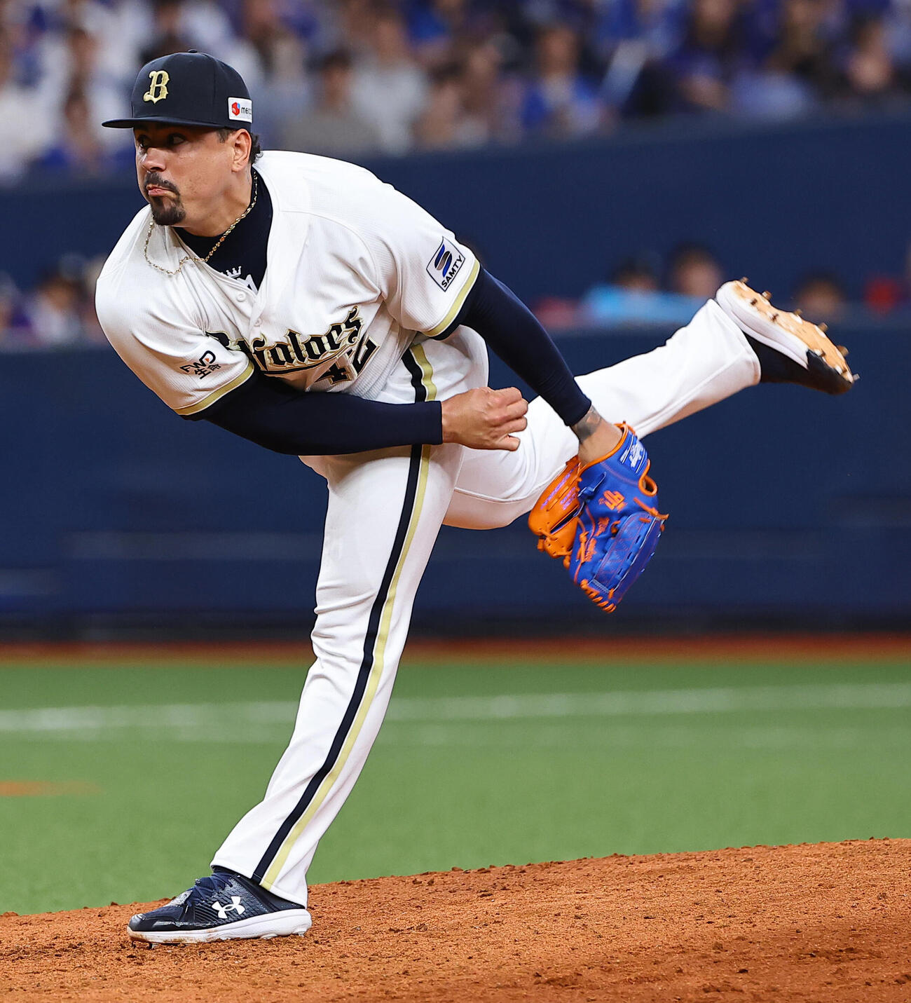 オリックス対中日　オリックス4番手のアンドレス・マチャド（撮影・上田博志）
