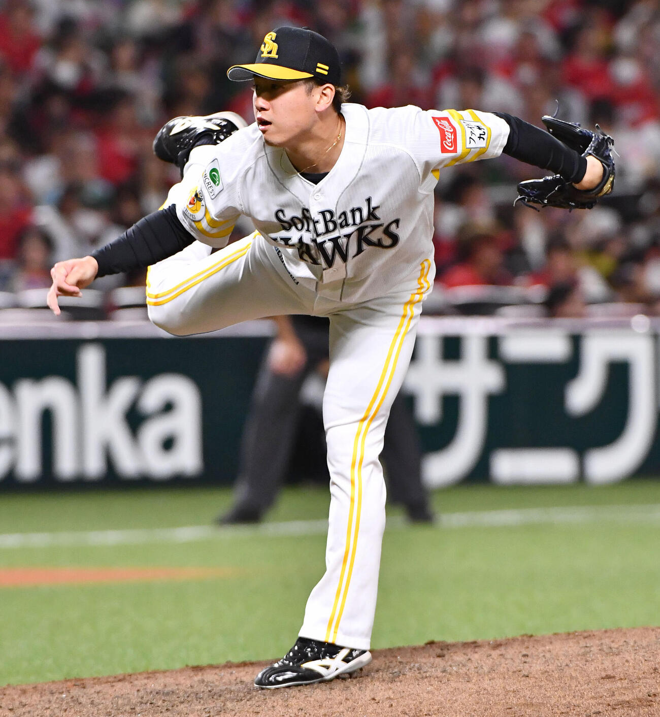 ソフトバンク対広島　6回表から登板した、ソフトバンク2番手の木村光（撮影・岩下翔太）
