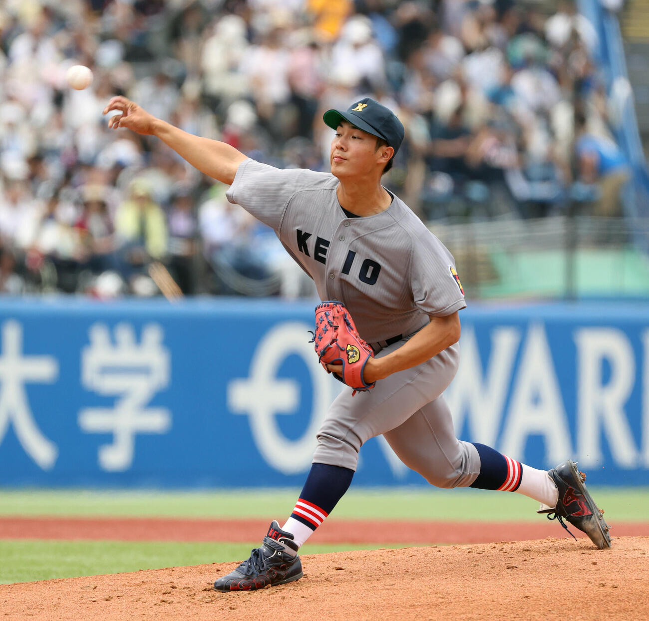 6大学野球　慶大対早大　先発した慶大・広池浩成（撮影・柴田隆二）