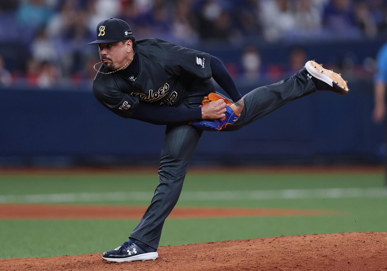 オリックス対中日　オリックス5番手のアンドレス・マチャド（撮影・前田充）