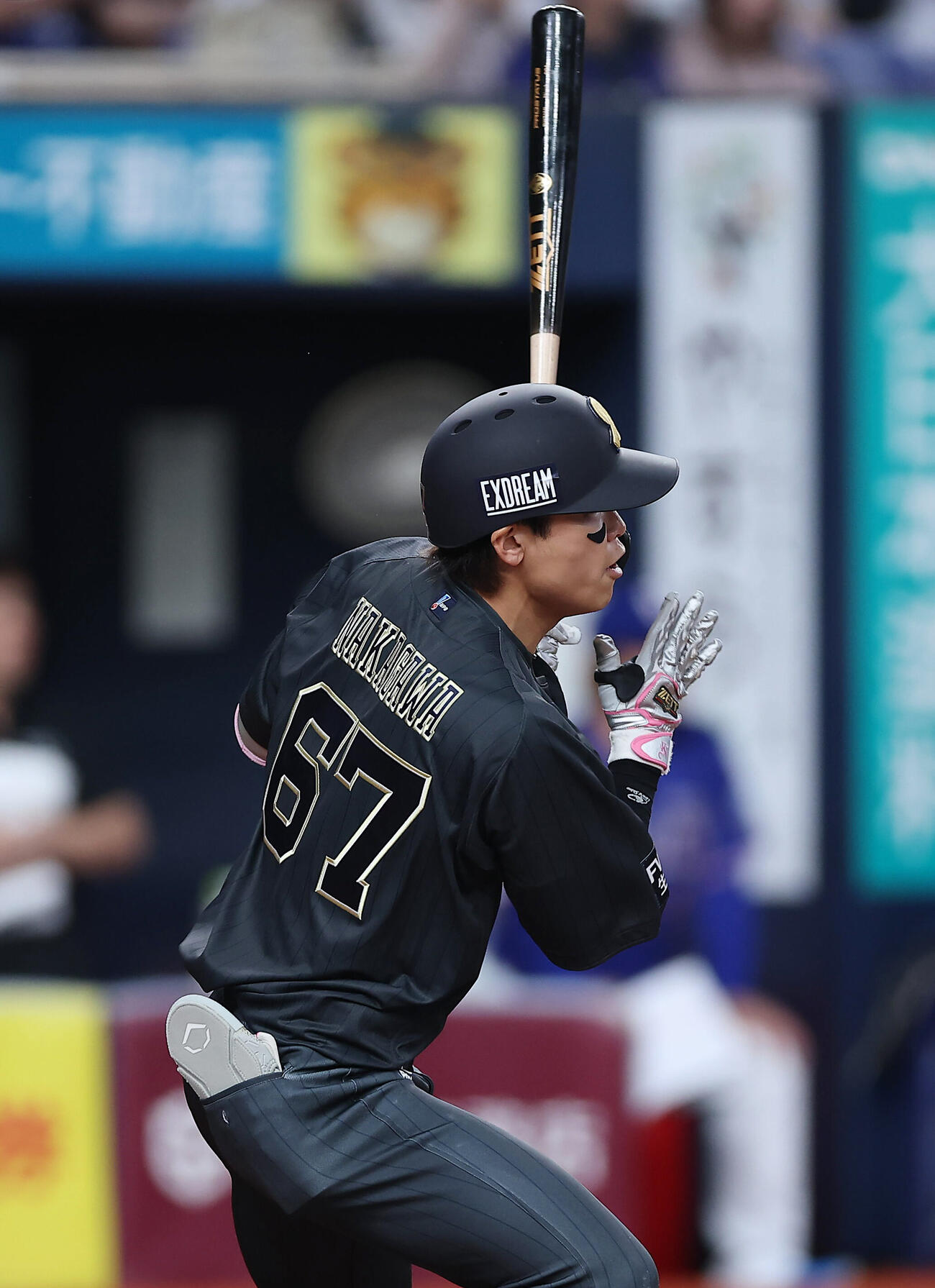 オリックス対中日　1回裏オリックス無死、左前打を放つ中川圭太（撮影・前田充）