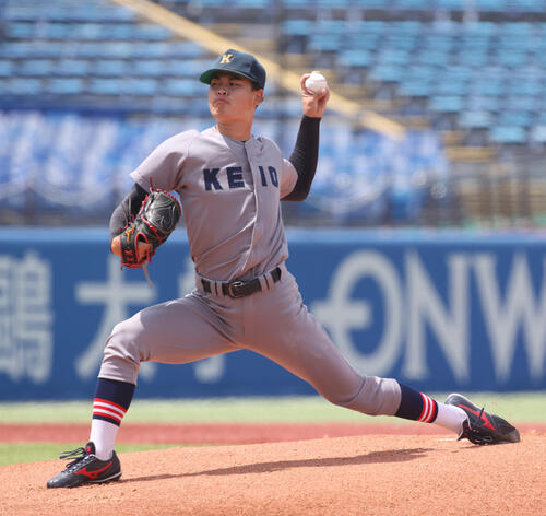 6大学野球 早大対慶大 先発した慶大・渡辺和大(撮影・柴田隆二)