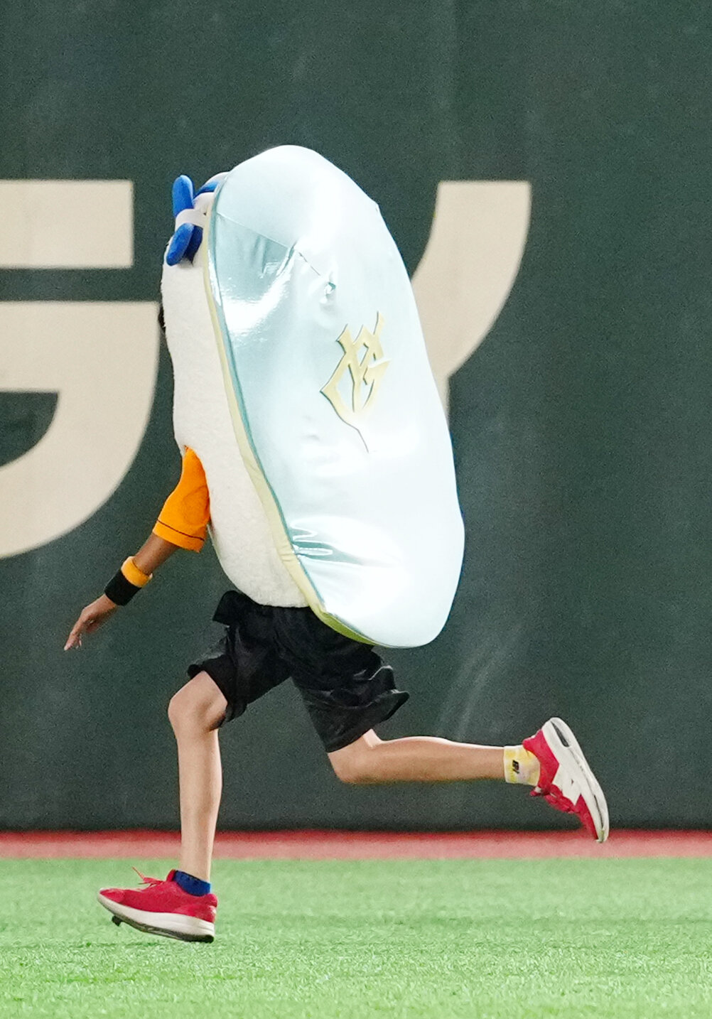 巨人対オリックス　4回表終了後の「すしレース」は、コハダが制する（撮影・江口和貴）