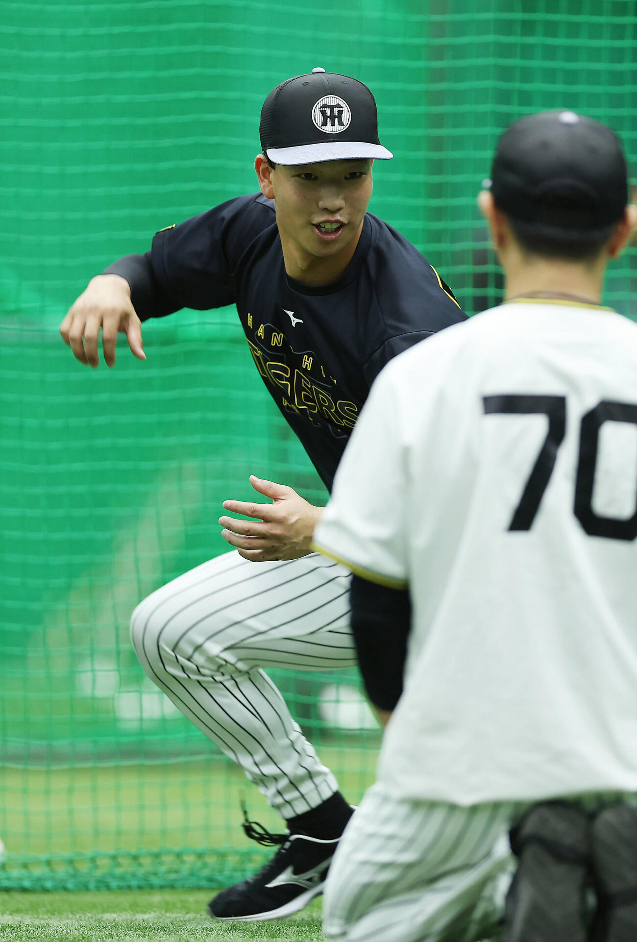 1軍に合流した阪神百崎蒼生（撮影・前田充）