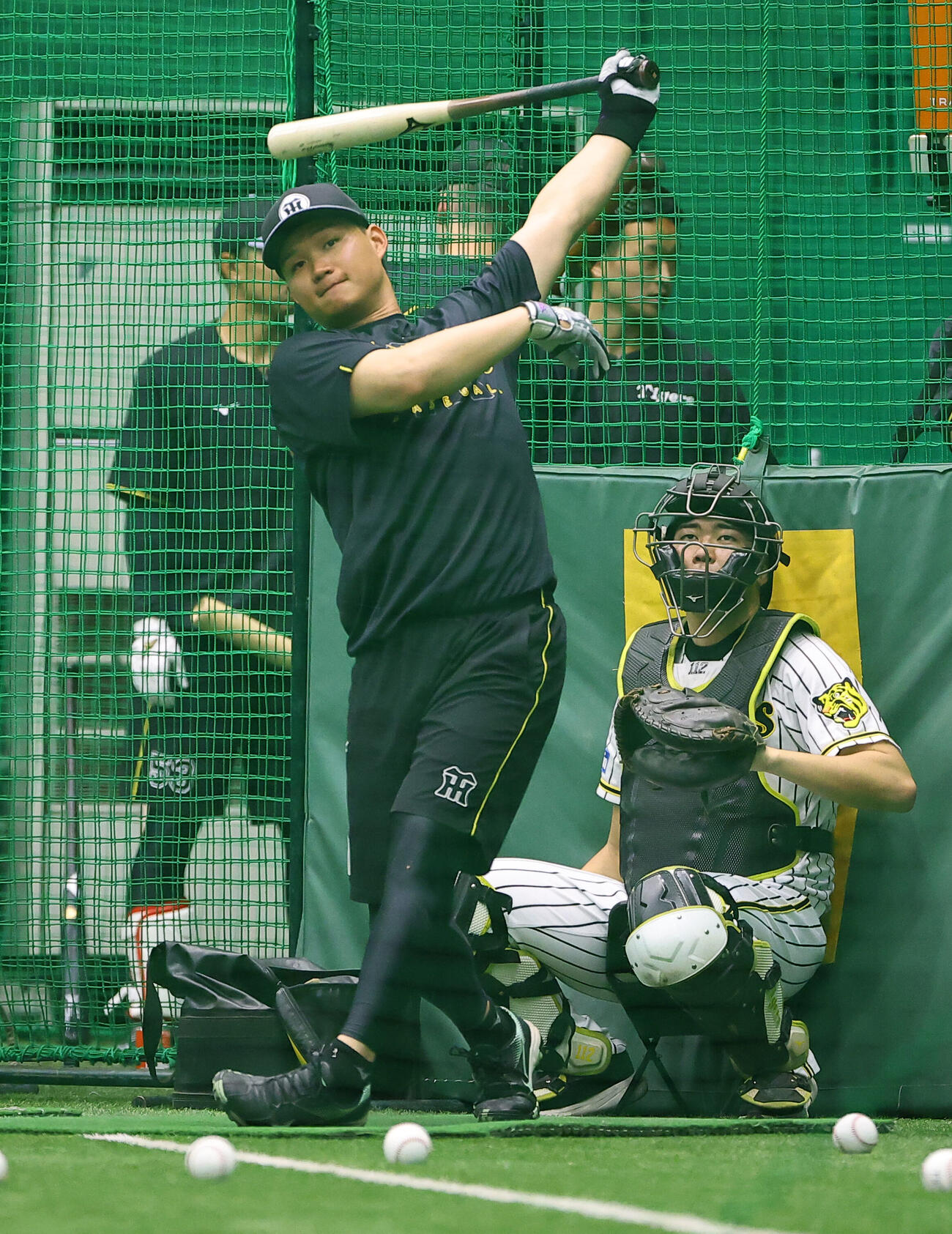 阪神対西武　打撃練習をする森下翔太（撮影・上田博志）