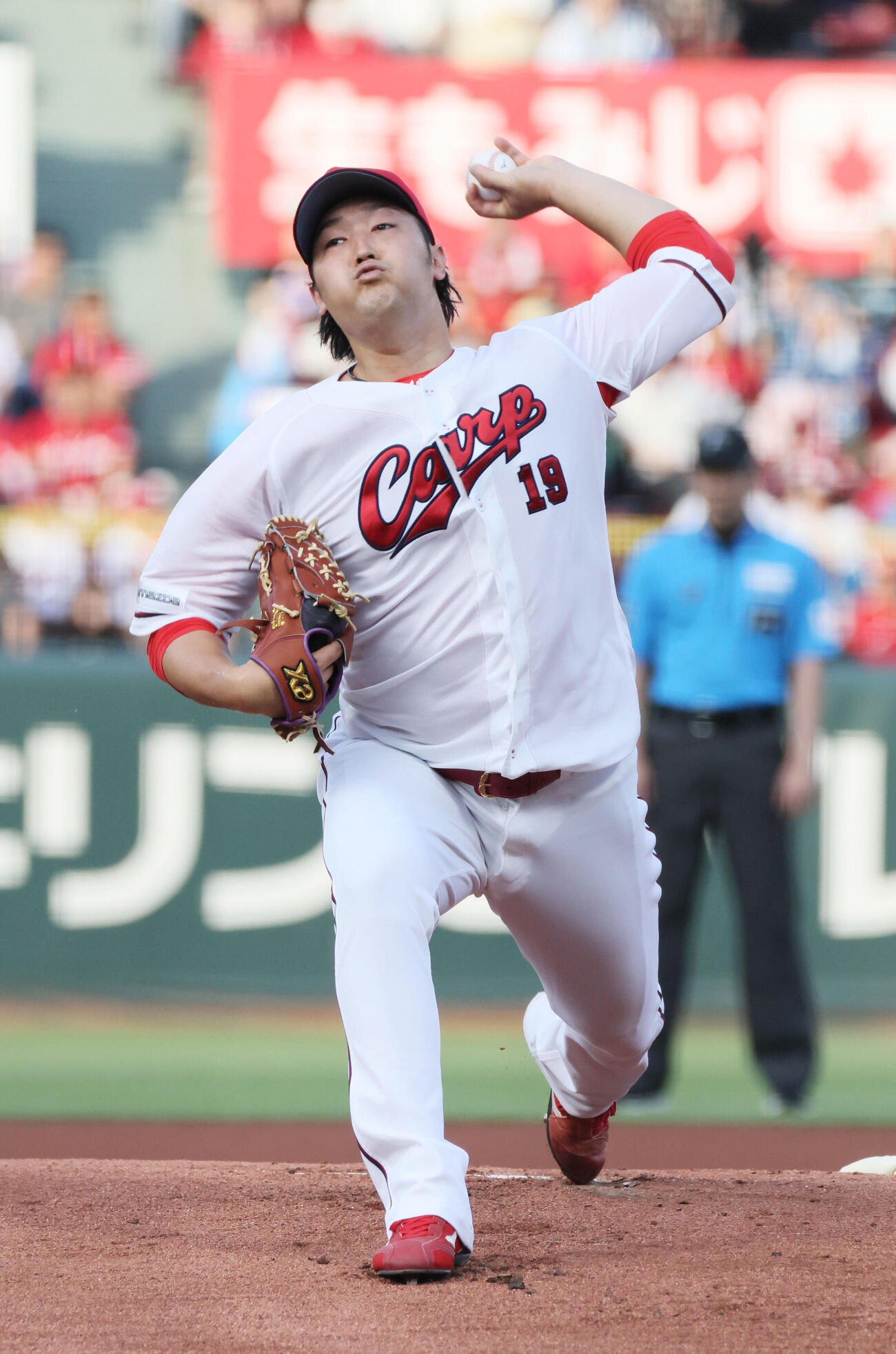 広島対日本ハム　広島先発の床田寛樹（撮影・加藤孝規）