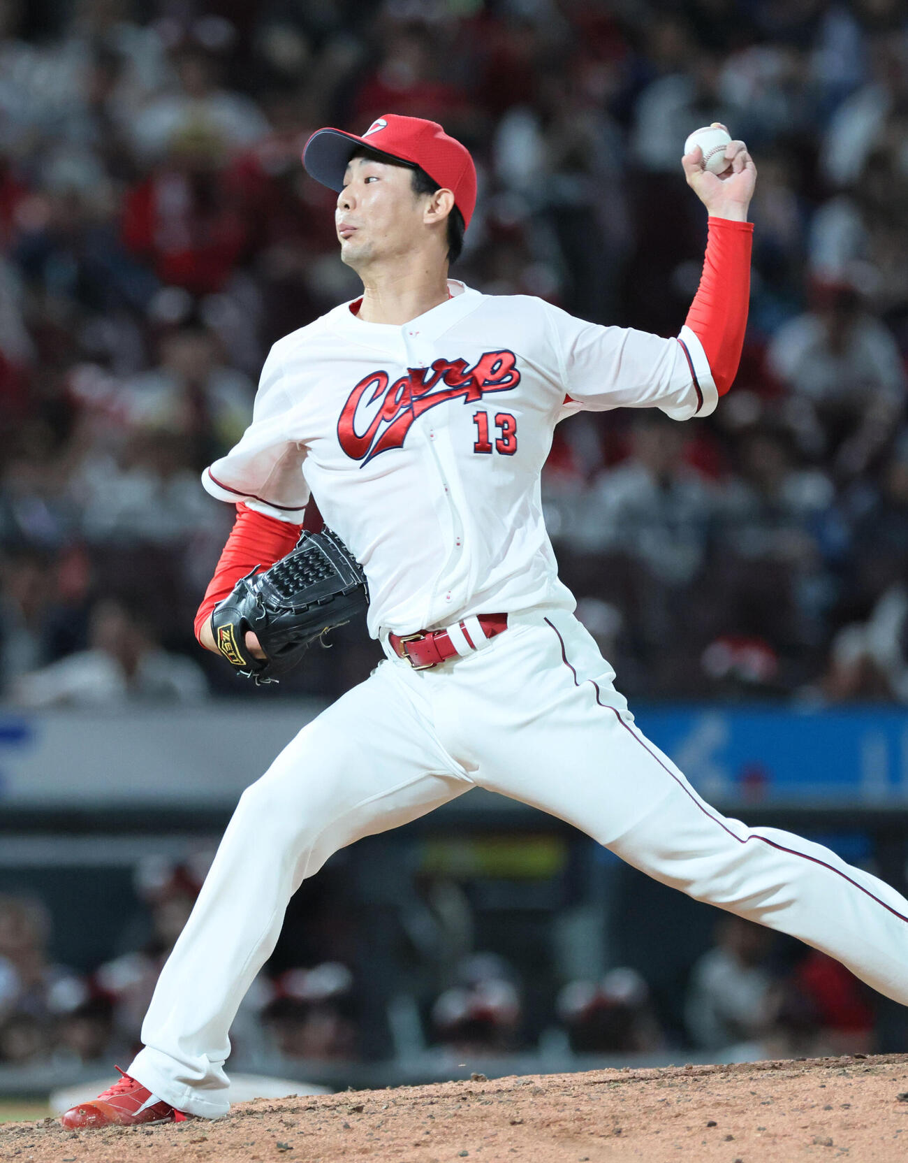 広島対日本ハム　9回表日本ハム、広島4番手の森浦大輔（撮影・加藤孝規）
