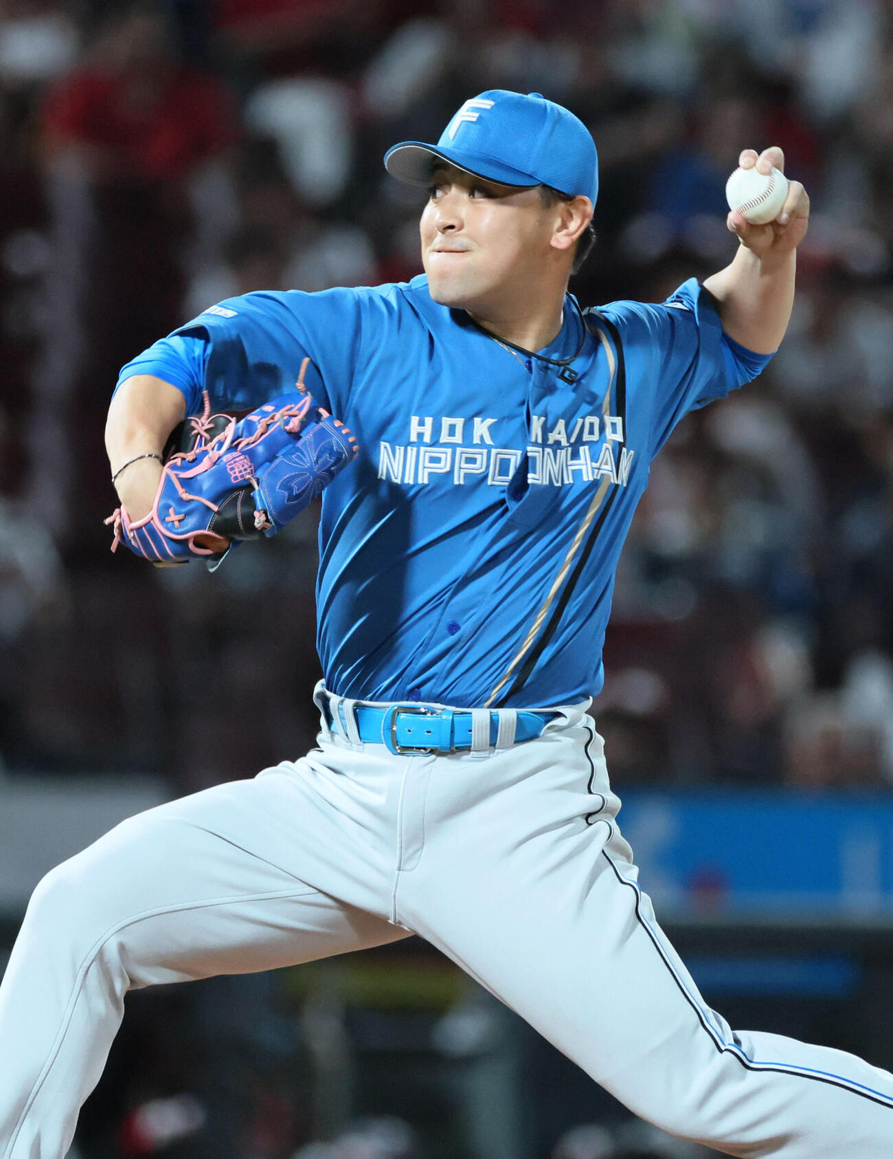 広島対日本ハム　8回裏広島、日本ハム3番手の河野竜生（撮影・加藤孝規）