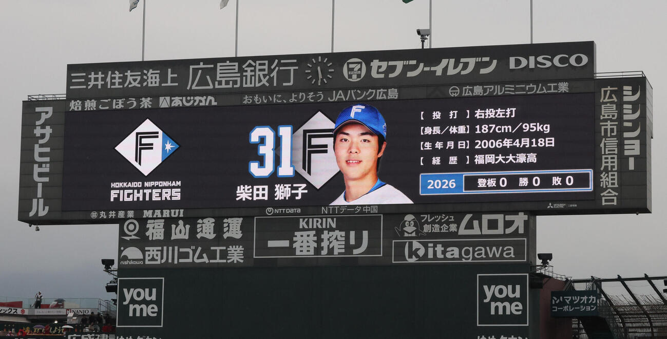 広島対日本ハム　先発紹介　日本ハムは柴田獅子（撮影・加藤孝規）