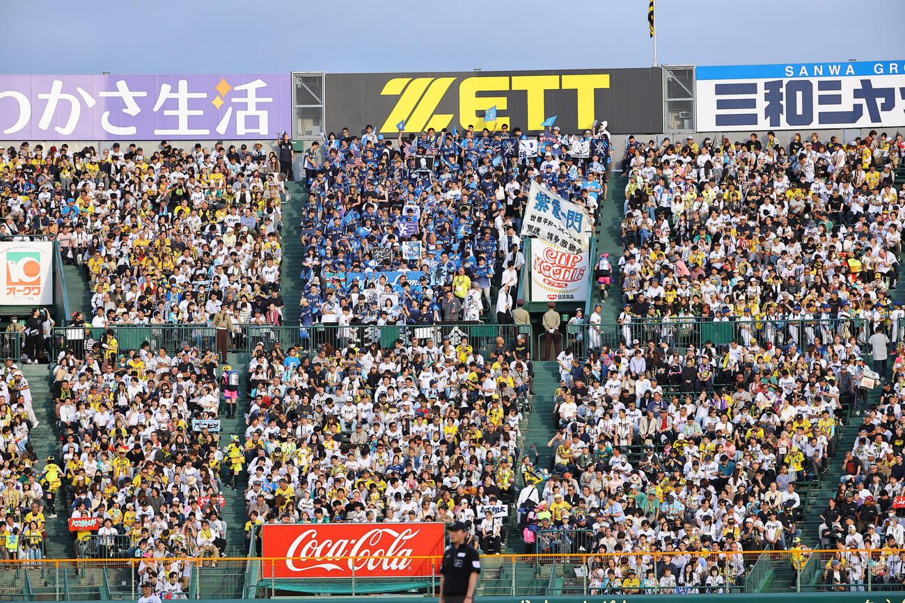 阪神対西武　左翼スタンドで応援する西武の応援団（2026年6月撮影）