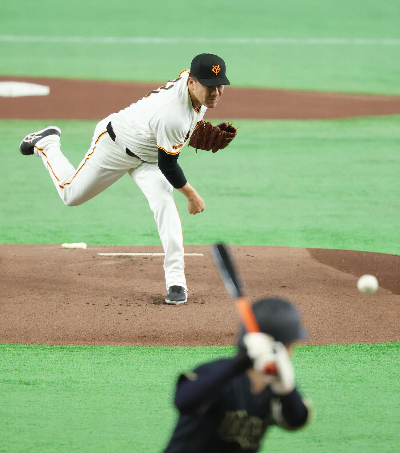 巨人対オリックス　力投する巨人先発の田中将大（撮影・増田悦実）