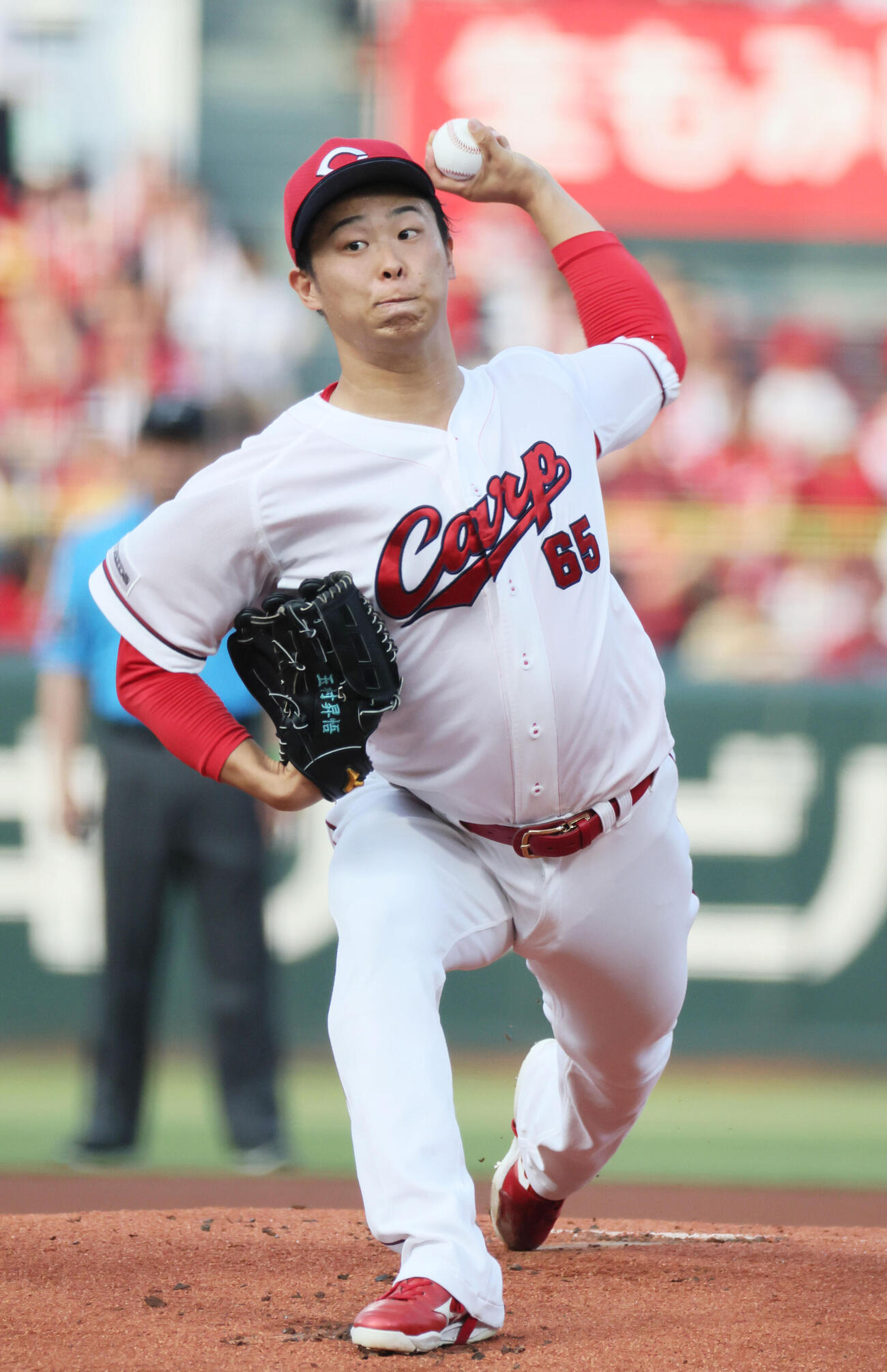 広島対オリックス　広島先発の玉村昇悟（撮影・加藤孝規）