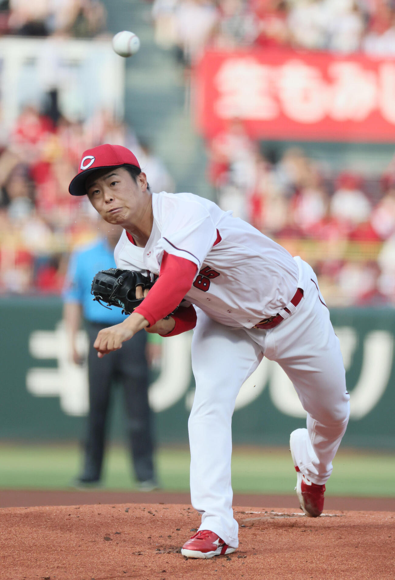 広島対オリックス　広島先発の玉村昇悟（撮影・加藤孝規）