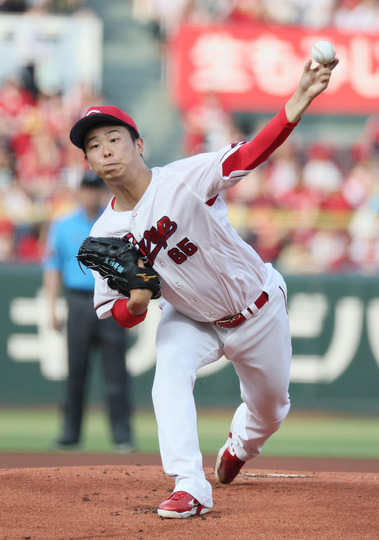 広島対オリックス　広島先発の玉村昇悟（撮影・加藤孝規）