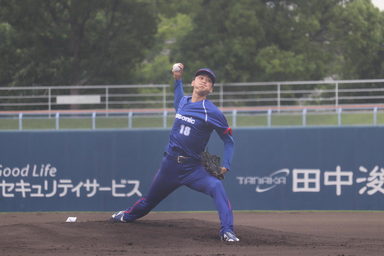 ニチダイ対パナソニック　先発のパナソニック・柿本