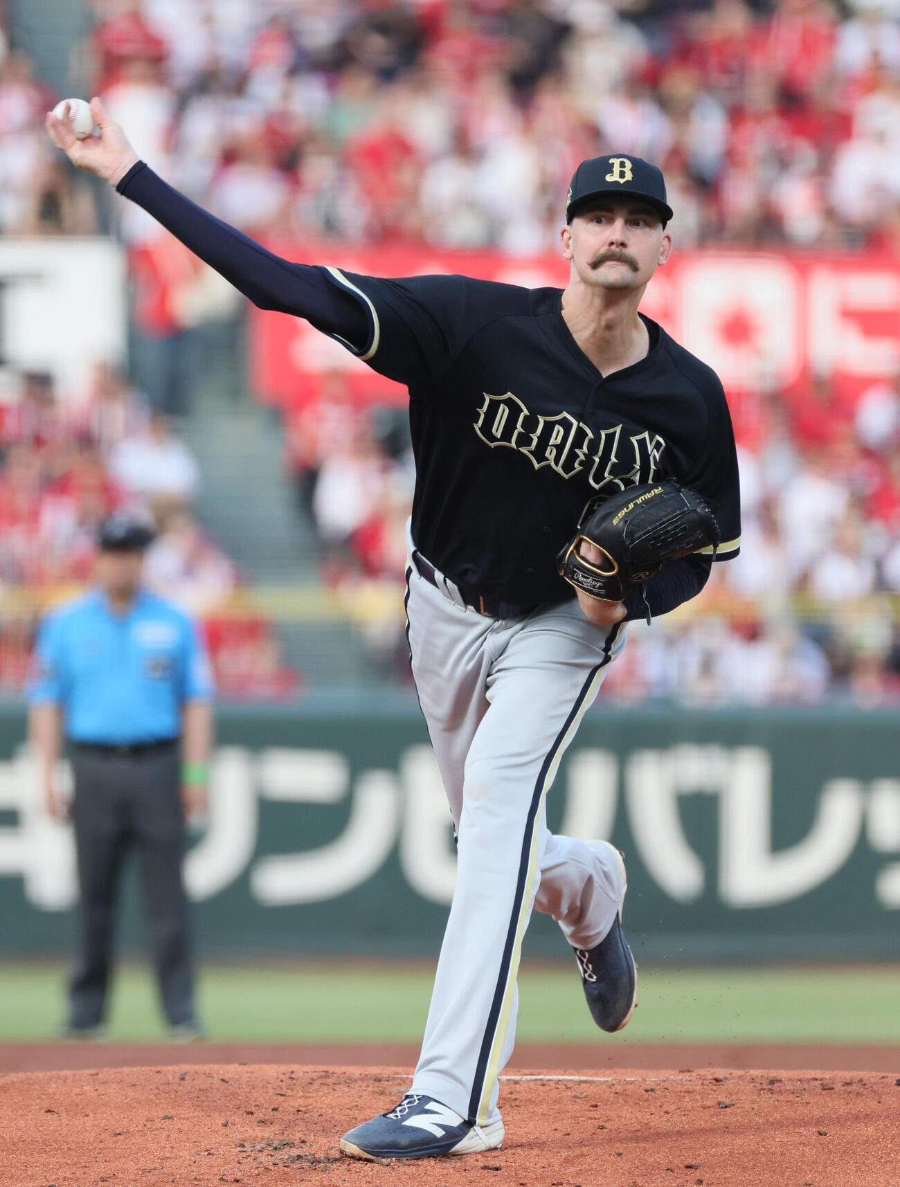 広島対オリックス　オリックス先発のショーン・ジェリー（撮影・加藤孝規）