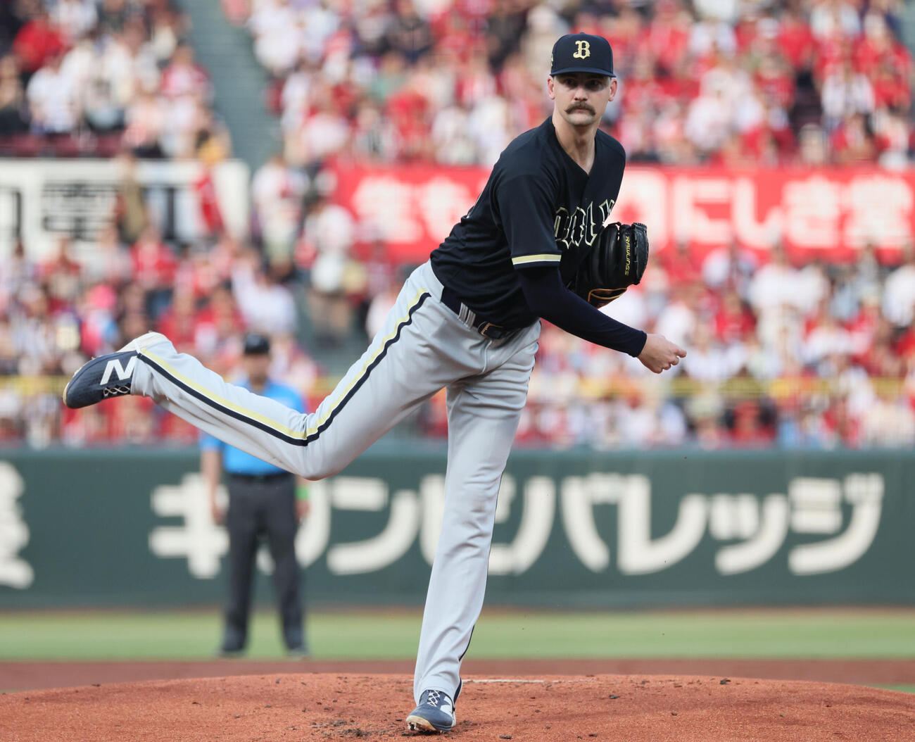 広島対オリックス　オリックス先発のショーン・ジェリー（撮影・加藤孝規）