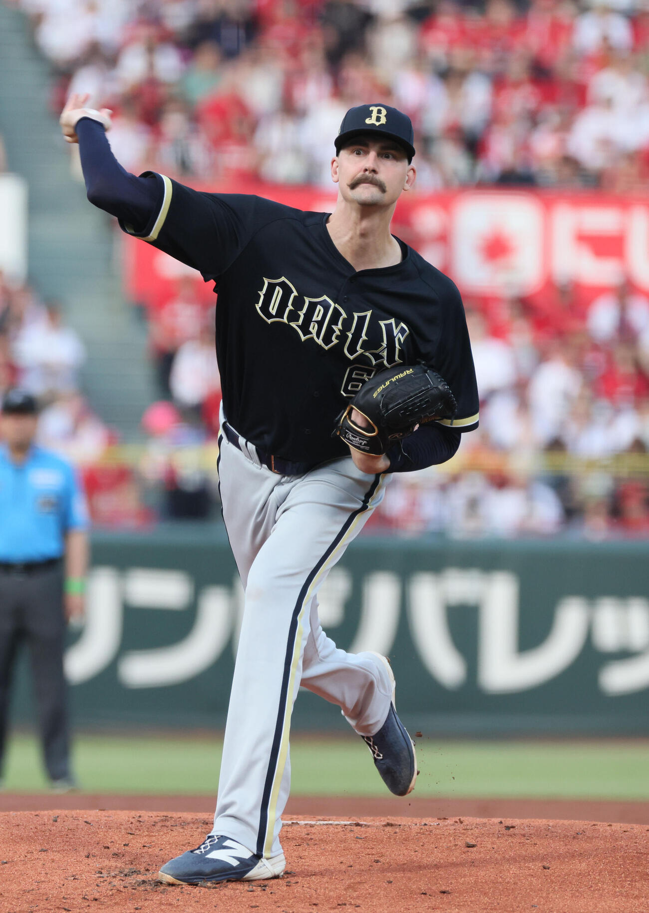 広島対オリックス　オリックス先発のショーン・ジェリー（撮影・加藤孝規）
