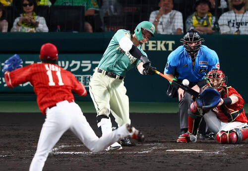 【阪神】佐藤輝明、リーグトップタイ８度目Ｖ打「やり返せてよかった」前打席で捉え損ねた球打つ
