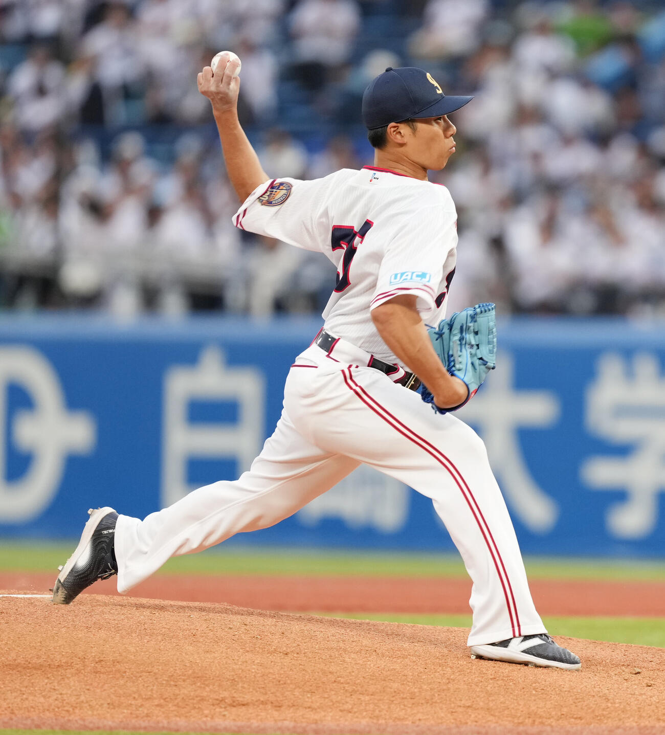 ヤクルト対日本ハム　ヤクルト先発の山野太一（撮影・小沢裕）　